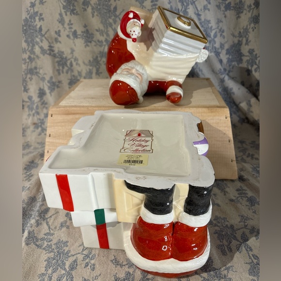 VTG Lenox Holiday Village Collection Santa Musical Candy Box - Picture 11 of 12